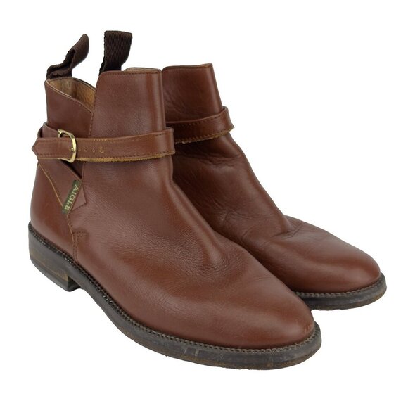 AIGLE Brown Leather Ankle Boots Tan β Chelsea French Booties EU 38 (37) US 7 - Picture 3 of 16